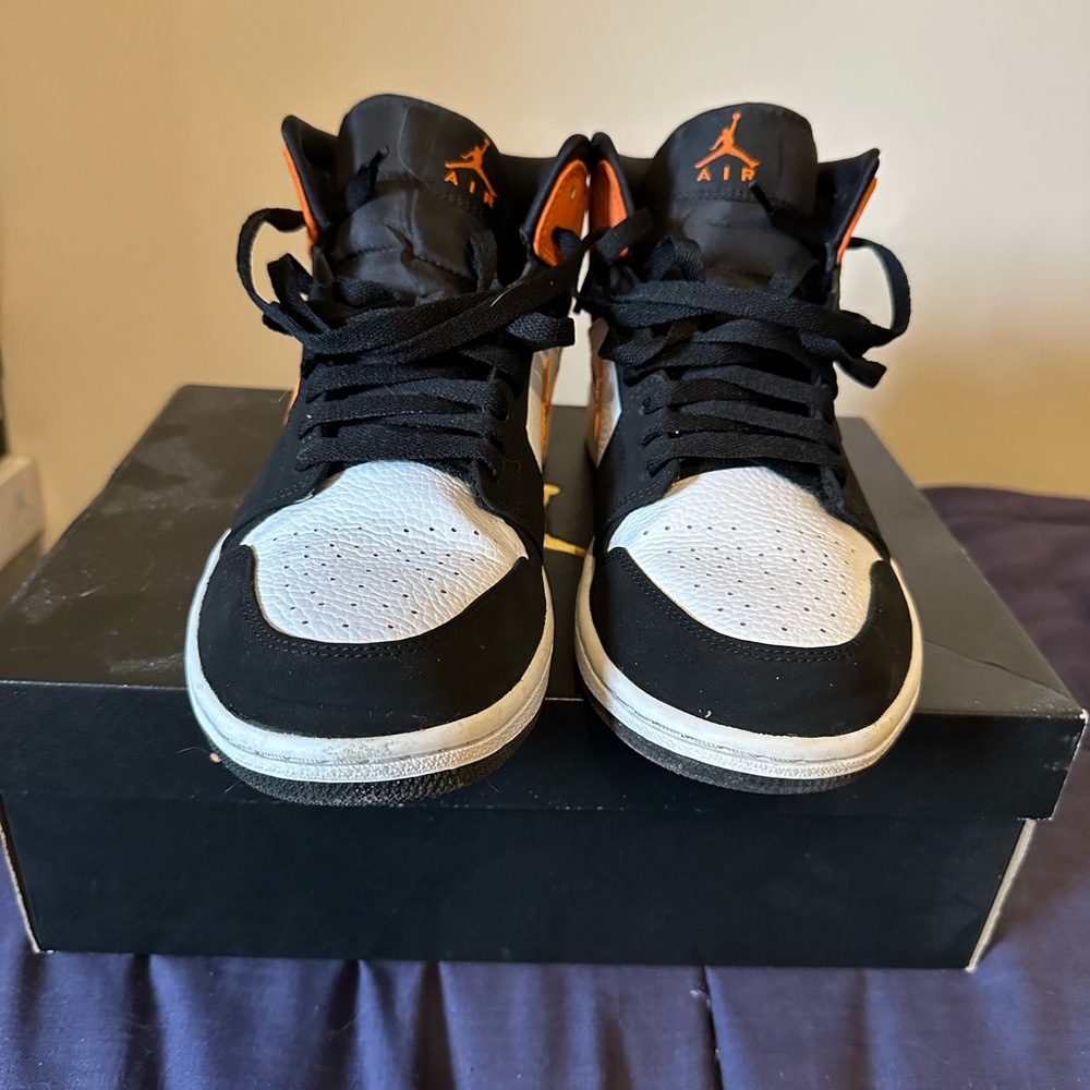 Jordan Black and Orange Sneakers